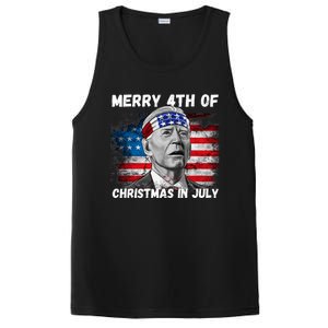 Merry 4th Of Christmas In July Funny Biden PosiCharge Competitor Tank