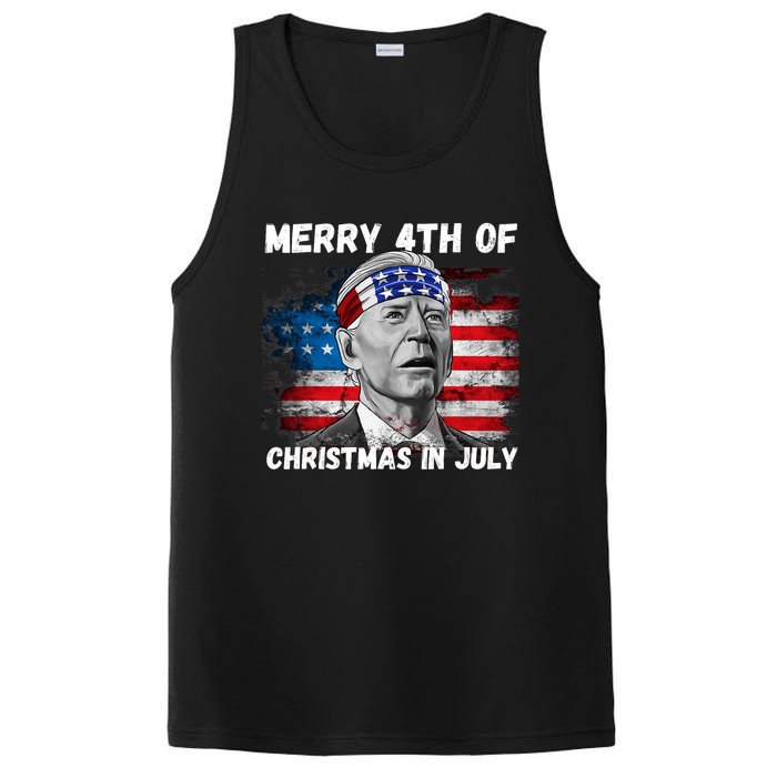 Merry 4th Of Christmas In July Funny Biden PosiCharge Competitor Tank