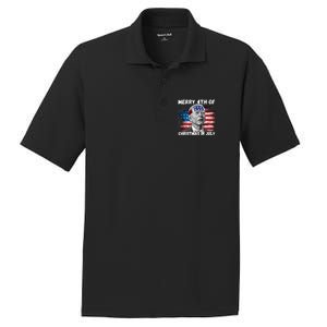 Merry 4th Of Christmas In July Funny Biden PosiCharge RacerMesh Polo