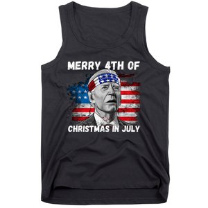 Merry 4th Of Christmas In July Funny Biden Tank Top