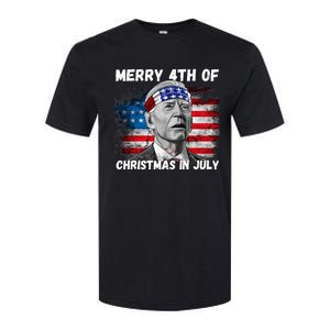 Merry 4th Of Christmas In July Funny Biden Softstyle CVC T-Shirt