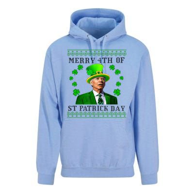 Merry 4th Of St Patrick's Day Funny Joe Biden Gift Unisex Surf Hoodie