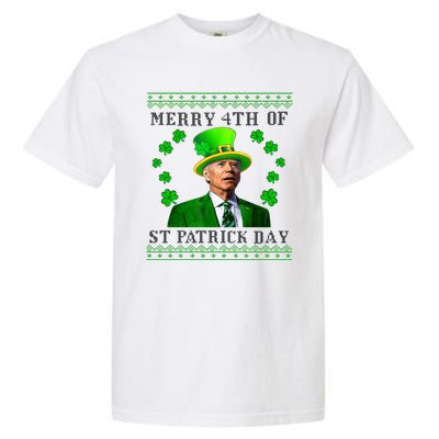 Merry 4th Of St Patrick's Day Funny Joe Biden Gift Garment-Dyed Heavyweight T-Shirt