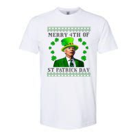 Merry 4th Of St Patrick's Day Funny Joe Biden Gift Softstyle CVC T-Shirt