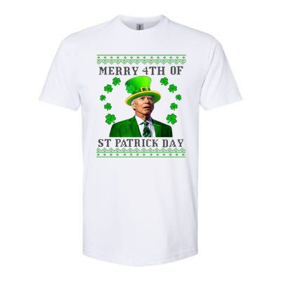 Merry 4th Of St Patrick's Day Funny Joe Biden Gift Softstyle CVC T-Shirt