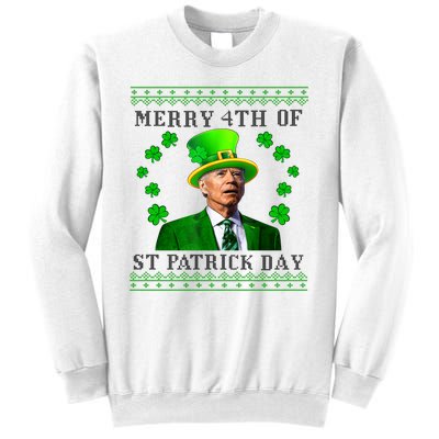 Merry 4th Of St Patrick's Day Funny Joe Biden Gift Sweatshirt