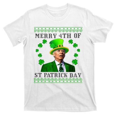 Merry 4th Of St Patrick's Day Funny Joe Biden Gift T-Shirt