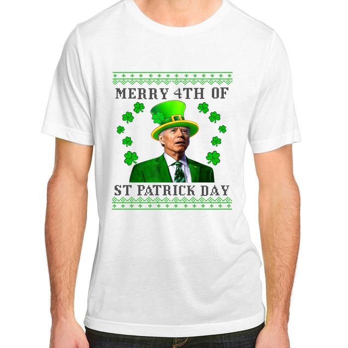 Merry 4th Of St Patrick's Day Funny Joe Biden Gift Adult ChromaSoft Performance T-Shirt