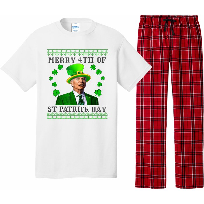 Merry 4th Of St Patrick's Day Funny Joe Biden Gift Pajama Set