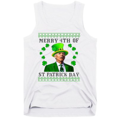 Merry 4th Of St Patrick's Day Funny Joe Biden Gift Tank Top