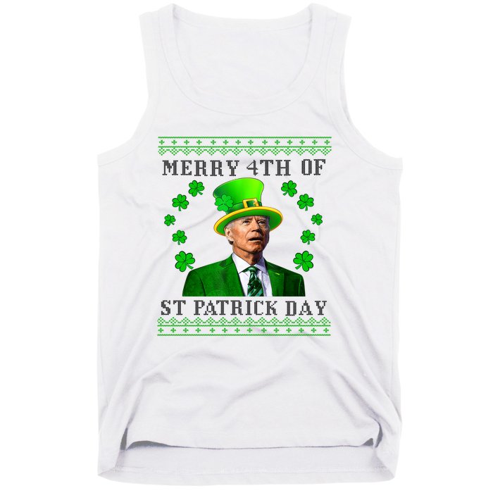 Merry 4th Of St Patrick's Day Funny Joe Biden Gift Tank Top