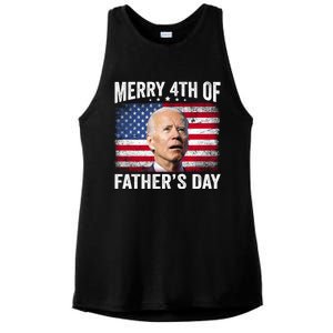 Merry 4th Of July Shirts Fathers Day 4th Of July Ladies PosiCharge Tri-Blend Wicking Tank