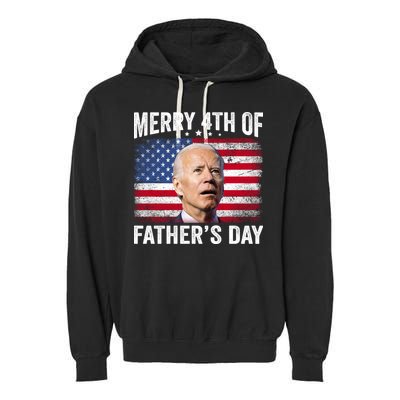 Merry 4th Of July Shirts Fathers Day 4th Of July Garment-Dyed Fleece Hoodie