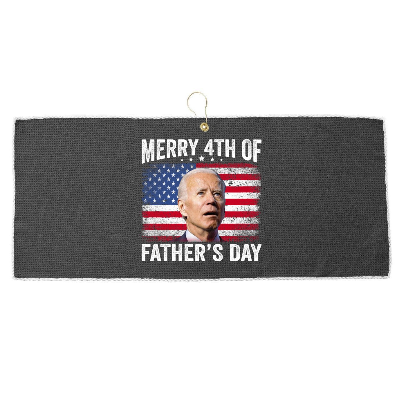 Merry 4th Of July Shirts Fathers Day 4th Of July Large Microfiber Waffle Golf Towel