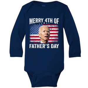 Merry 4th Of July Shirts Fathers Day 4th Of July Baby Long Sleeve Bodysuit