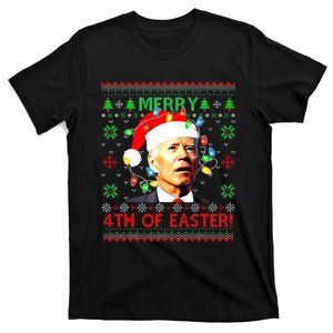 Merry 4th Of Easter Santa Joe Biden Ugly Christmas Sweater Biden Confused T-Shirt