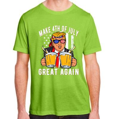 Make 4th Of July Great Again Funny Trump Beer Patriotic Great Gift Adult ChromaSoft Performance T-Shirt