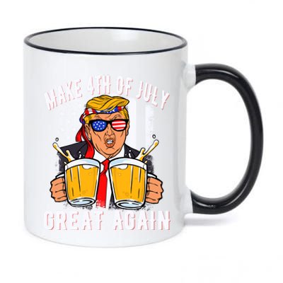 Make 4th Of July Great Again Funny Trump Beer Patriotic Great Gift 11oz Black Color Changing Mug