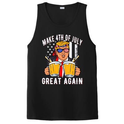 Make 4th Of July Great Again Funny Trump Beer Patriotic Great Gift PosiCharge Competitor Tank