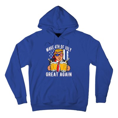 Make 4th Of July Great Again Funny Trump Beer Patriotic Great Gift Hoodie