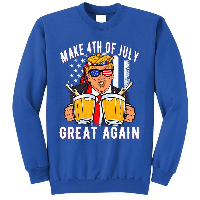 Make 4th Of July Great Again Funny Trump Beer Patriotic Great Gift Sweatshirt