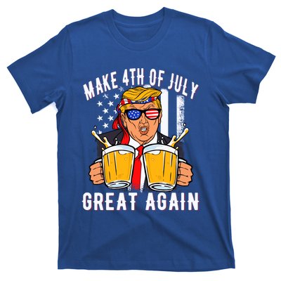 Make 4th Of July Great Again Funny Trump Beer Patriotic Great Gift T-Shirt