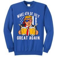 Make 4th Of July Great Again Funny Trump Beer Patriotic Great Gift Tall Sweatshirt