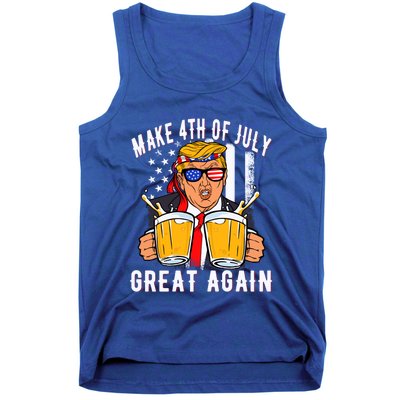 Make 4th Of July Great Again Funny Trump Beer Patriotic Great Gift Tank Top