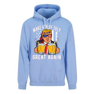 Make 4th Of July Great Again Funny Trump Beer Patriotic Great Gift Unisex Surf Hoodie