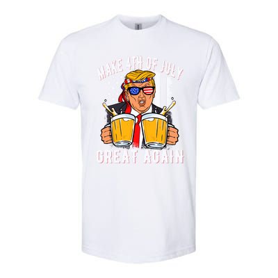 Make 4th Of July Great Again Funny Trump Beer Patriotic Great Gift Softstyle CVC T-Shirt