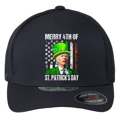 Merry 4th Of St PatrickS Day Funny Joe Biden Leprechaun Hat Flexfit Unipanel Trucker Cap