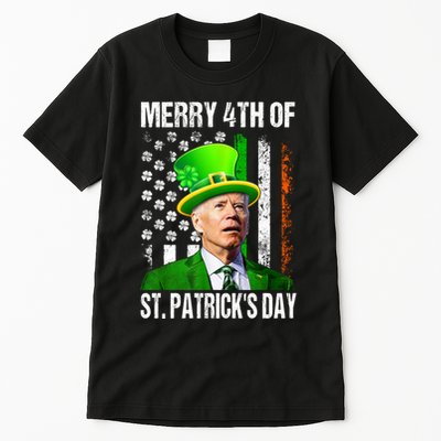 Merry 4th Of St PatrickS Day Funny Joe Biden Leprechaun Hat Tall T-Shirt