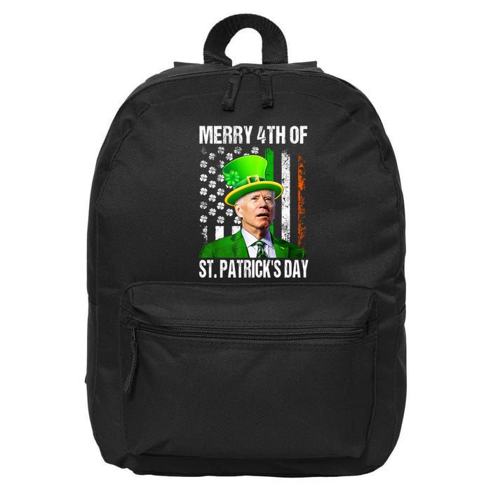 Merry 4th Of St PatrickS Day Funny Joe Biden Leprechaun Hat 16 in Basic Backpack