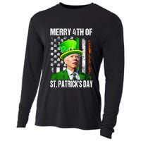 Merry 4th Of St PatrickS Day Funny Joe Biden Leprechaun Hat Cooling Performance Long Sleeve Crew