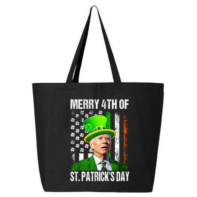 Merry 4th Of St PatrickS Day Funny Joe Biden Leprechaun Hat 25L Jumbo Tote