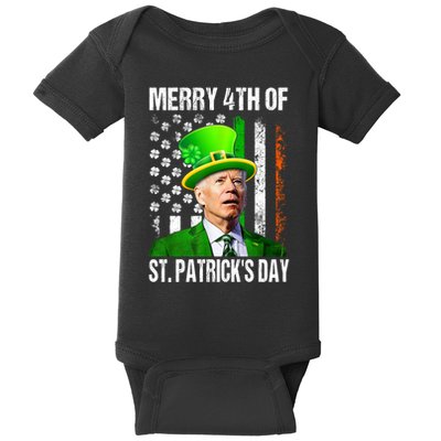 Merry 4th Of St PatrickS Day Funny Joe Biden Leprechaun Hat Baby Bodysuit