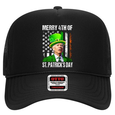 Merry 4th Of St PatrickS Day Funny Joe Biden Leprechaun Hat Trucker Hat