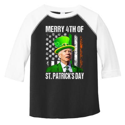 Merry 4th Of St PatrickS Day Funny Joe Biden Leprechaun Hat Toddler Fine Jersey T-Shirt