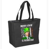 Merry 4th Of St PatrickS Day Funny Joe Biden Leprechaun Hat Zip Tote Bag