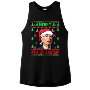 Merry 4th Of Easter Funny Joe Biden Christmas Ugly Sweater Ladies PosiCharge Tri-Blend Wicking Tank