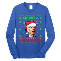 Merry 4th Of Easter Funny Joe Biden Christmas Ugly Sweater Long Sleeve Shirt