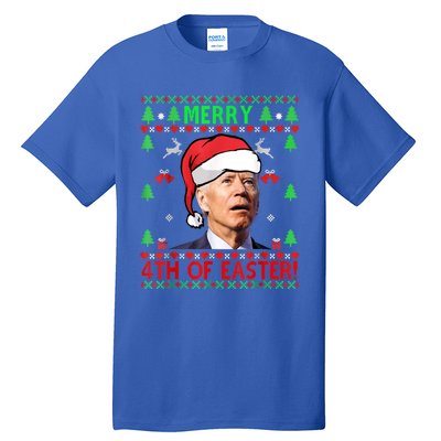 Merry 4th Of Easter Funny Joe Biden Christmas Ugly Sweater Tall T-Shirt