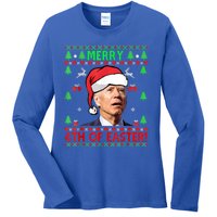 Merry 4th Of Easter Funny Joe Biden Christmas Ugly Sweater Ladies Long Sleeve Shirt