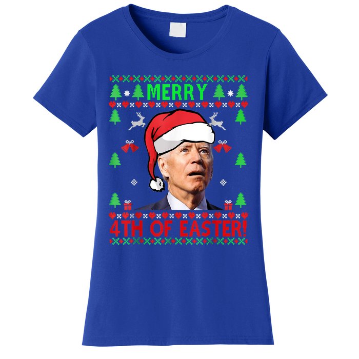 Merry 4th Of Easter Funny Joe Biden Christmas Ugly Sweater Women's T-Shirt