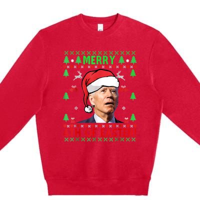 Merry 4th Of Easter Funny Joe Biden Christmas Ugly Sweater Premium Crewneck Sweatshirt