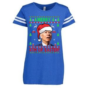 Merry 4th Of Easter Funny Joe Biden Christmas Ugly Sweater Enza Ladies Jersey Football T-Shirt