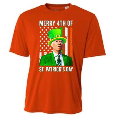 Merry 4th Of St Patrick's Day Joe Biden Leprechaun Hat Cooling Performance Crew T-Shirt