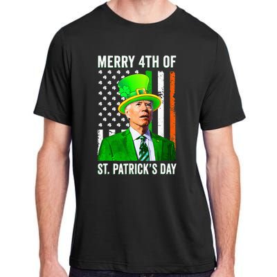 Merry 4th Of St Patrick's Day Joe Biden Leprechaun Hat Adult ChromaSoft Performance T-Shirt