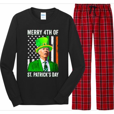 Merry 4th Of St Patrick's Day Joe Biden Leprechaun Hat Long Sleeve Pajama Set