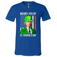 Merry 4th Of St Patrick's Day Joe Biden Leprechaun Hat V-Neck T-Shirt